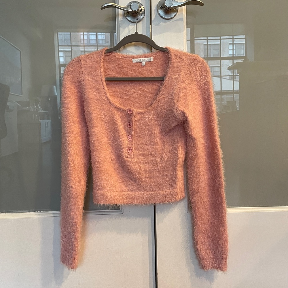 Pink Fuzzy Knit Sweater